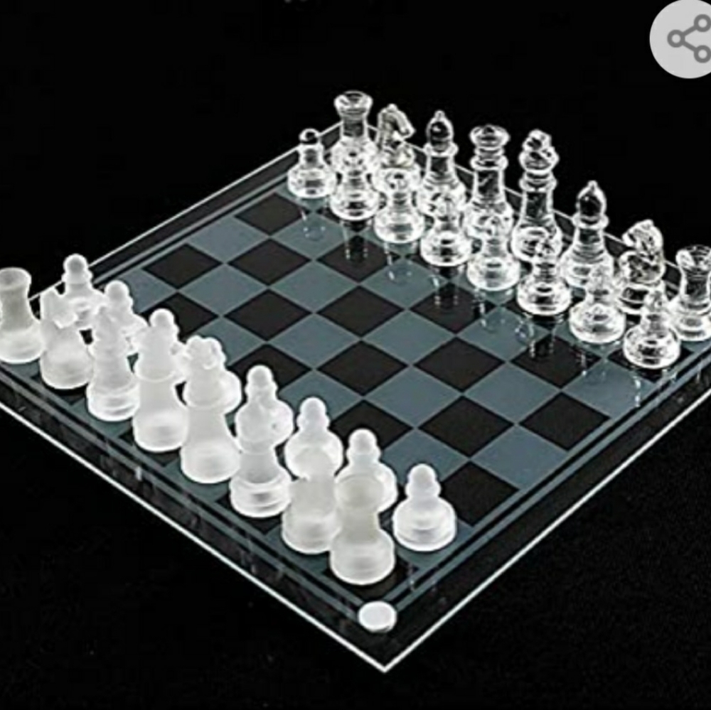 Glass Chess and Checker Board